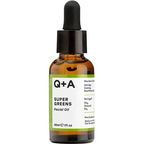 Мультивитаминное масло для лица Q+A Super Greens Facial Oil, 30 мл.