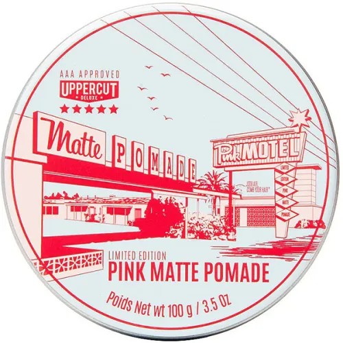 Матова помада для укладання волосся «рожевий мотель» Uppercut Deluxe Matt Pomade Pink Motel, 100 г.