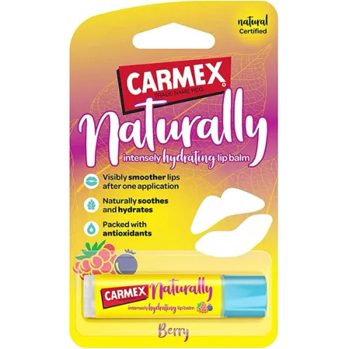 Бальзам для губ у стіку «ягоди» Carmex Naturally Lip Balm Berry, 4.25 г.