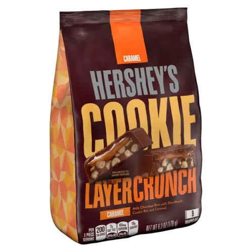 Хрустящее печенье Hershey’s Cookie Layer Crunch Candy Caramel с карамелью, 178 г.
