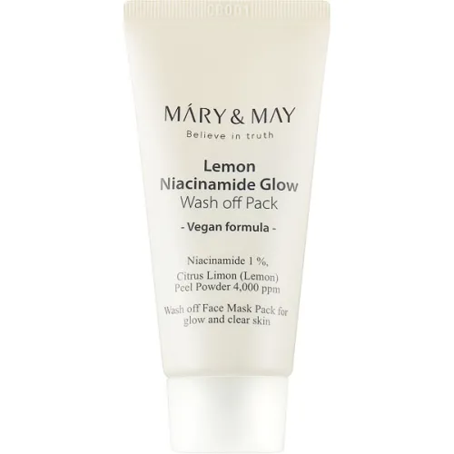 Очищаюча маска для обличчя Mary & May Lemon Niacinamide Glow Wash Off Pack з екстрактом лимона та ніацинамідом, 30 г. термін