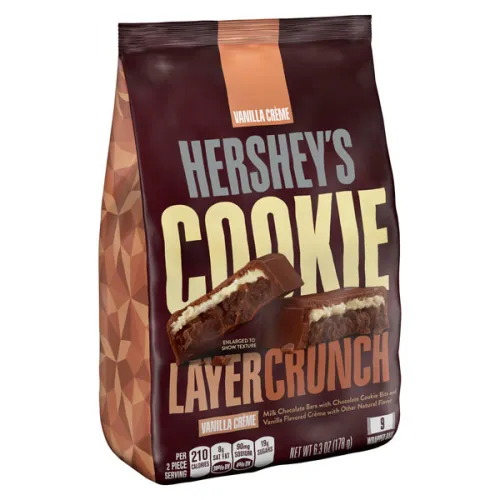 Хрустящее печенье Hershey’s Cookie Layer Crunch Candy Vanilla Creme с ванильным кремом, 178 г.