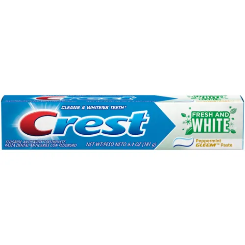 Відбілююча зубна паста перцева м’ята Crest Fresh and White Gleem Fluoride Anticavity Toothpaste Peppermint, 181 мл.