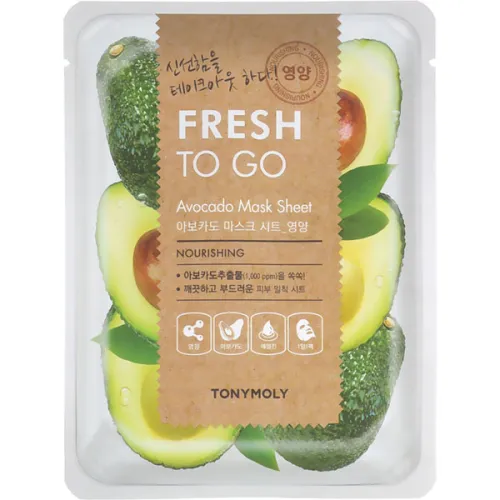 Тканинна маска для обличчя Tony Moly Fresh To Go Avocado Mask Sheet з екстрактом авокадо, 22 г.