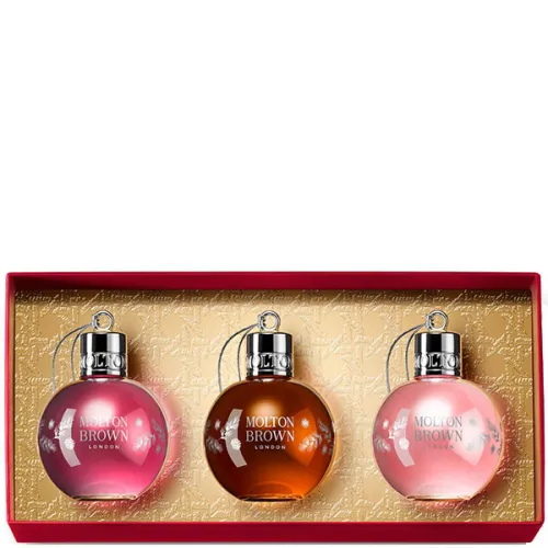 Подарунковий набір гелів для ванни та душу Molton Brown Festive Bauble Gift Set Red, 3 шт. х 75 мл.