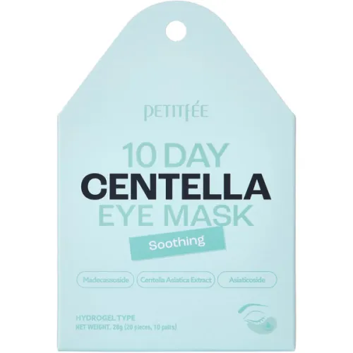 Заспокійливі гідрогелеві патчі для очей Petitfee 10 Day Centella Eye Mask з екстрактом центели