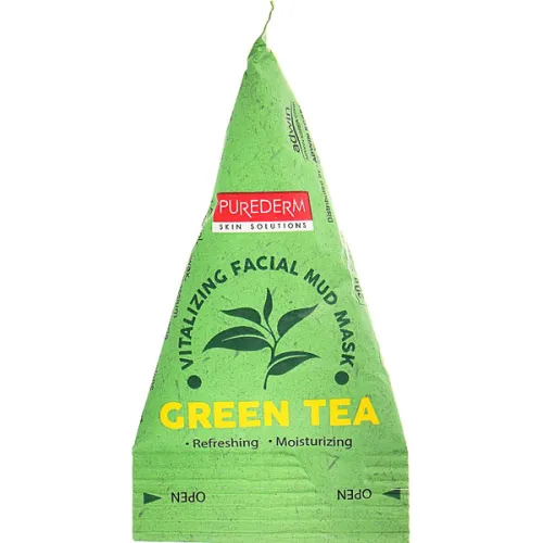 Оживляющая грязевая маска для лица Purederm Green Tea Vitalizing Facial Mud Mask с экстрактом зеленого чая, 20 г.