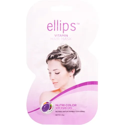 Маска для фарбованого волосся Ellips Vitamin Hair Mask Nutri Color With Triple Care з потрійною турботою «сяйво кольору», 20