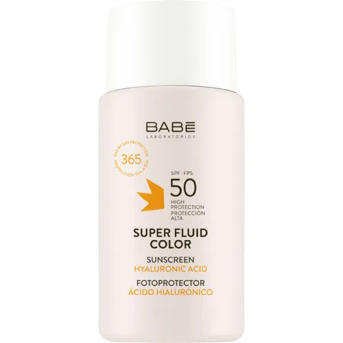 Солнцезащитный флюид для лица Babe Laboratorios Super Fluid Color Sunscreen SPF50 с тонирующим эффектом, 50 мл.