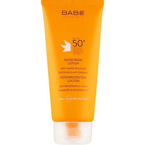 Солнцезащитный водостойкий лосьон Babe Laboratorios Sunscreen Lotion SPF50+, 200 мл.