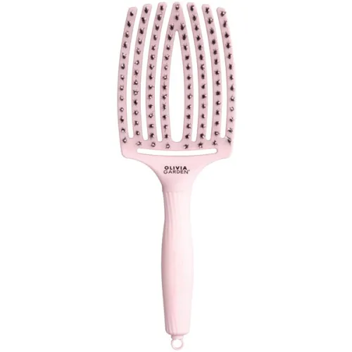 Велика комбінована масажна щітка для волосся Olivia Garden Finger Brush Combo Large Pastel Pink