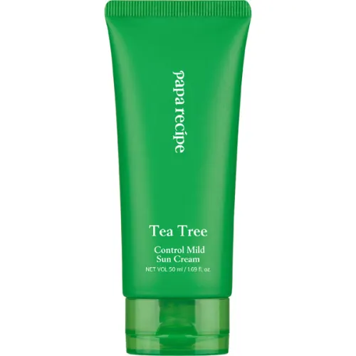Сонцезахисний крем для обличчя Papa Recipe Tea Tree Control Mild Sun Cream SPF 50+ PA++++ з екстрактом чайного дерева, 50 мл.