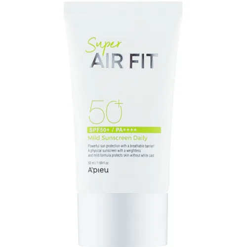 Солнцезащитный крем для лица A’pieu Super Air Fit Mild Sunscreen Daily SPF50+ PA++++, 50 мл.