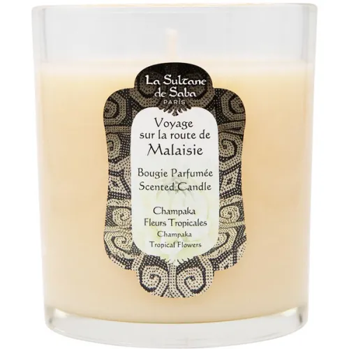 Ароматическая cвеча «тропические цветы чампака» La Sultane De Saba Malaysian Scented Candle Champaka Tropical Flowers, 165 г.
