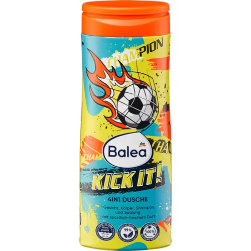 Гель для душу «давайте натиснемо» Balea 4in1 Shower Gel Let’s Kick It!, 300 мл.