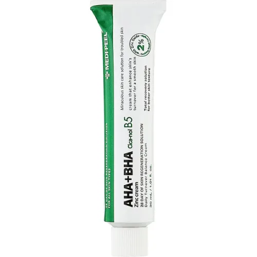 Крем для лица Medi Peel AHA+BHA Zinc Cica-Nol B5 Cream с кислотным комплексом и цинком, 30 мл.