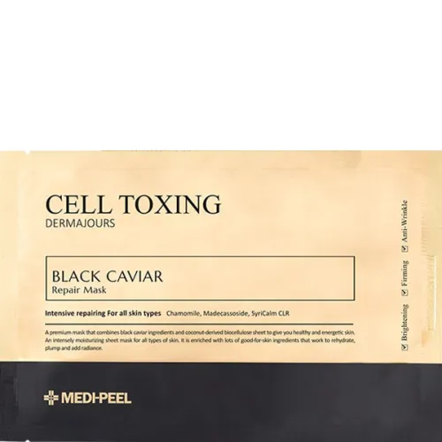 Відновлююча тканинна маска для обличчя Medi Peel Cell Toxing Black Caviar Dermajours Repair Mask з екстрактом чорної ікри