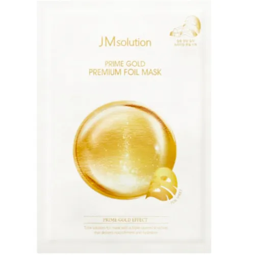 Трехслойная тканевая маска для лица JMsolution Prime Gold Premium Foil Mask с коллоидным золотом, 30 мл.