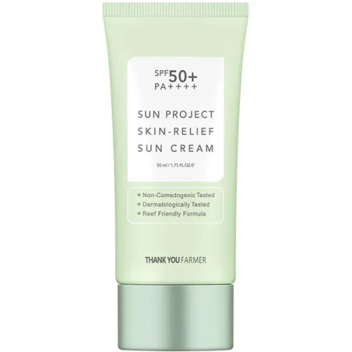 Заспокійливий сонцезахисний крем для обличчя Thank You Farmer Sun Project Skin Relief Sun Cream SPF50+ PA++++, 50 мл.