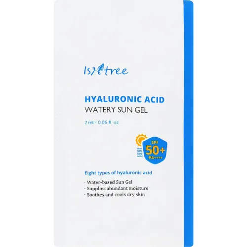 Солнцезащитный гель для лица IsNtree Hyaluronic Acid Watery Sun Gel SPF50+ PA++++ с гиалуроновой кислотой, 2 мл.