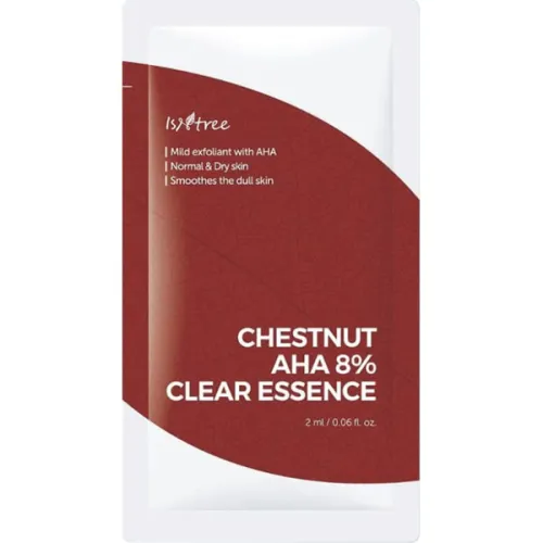 Есенція для обличчя IsNtree Chestnut AHA 8% Clear Essence з AHA-кислотами, 2 мл.
