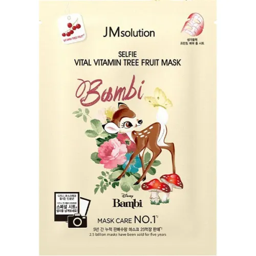 Мультивітамінна тканинна маска для обличчя JMsolution Disney Selfie Vital Vitamin Tree Fruit Mask з екстрактом обліпихи, 30