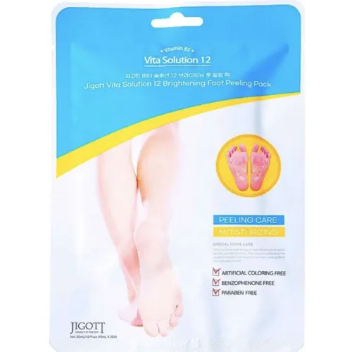 Пілінг маска-шкарпетки для ніг Jigott Vita Solution 12 Brightening Foot Peeling Pack, 30 мл.