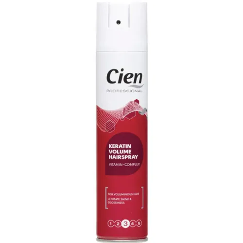 Лак для волосся середньої фіксації Cien Professional Keratin Volume Hairspray 3 з кератином, 300 мл.