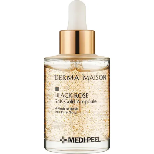 Ревіталізуюча ампульна сироватка для обличчя Medi Peel Derma Maison Black Rose 24K Gold Ampoule з екстрактом троянди та
