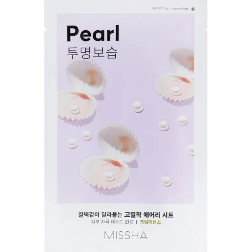 Тканевая маска для лица Missha Airy Fit Sheet Mask Pearl с экстрактом жемчуга, 19 г.