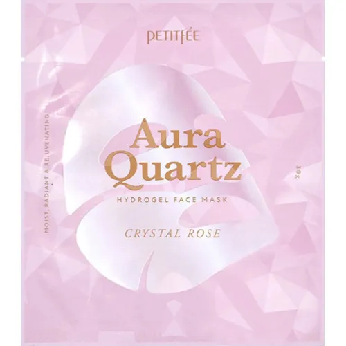 Гідрогелева маска для обличчя Petitfee Aura Quartz Hydrogel Face Mask Crystal Rose з екстрактом перлів та трояндою, 30 г.