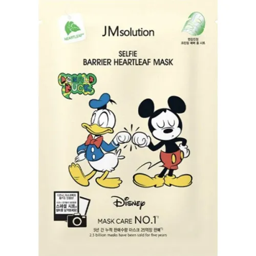 Заспокійлива тканинна маска для обличчя JMsolution Disney Selfie Barrier Heartleaf Mask з екстрактом хауттюйнії, 30 мл.