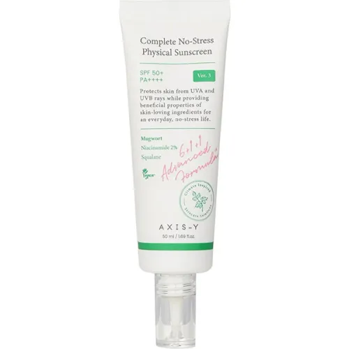 Солнцезащитный крем для лица Axis-Y Complete No-Stress Physical Sunscreen SPF50+ PA++++, 50 мл.