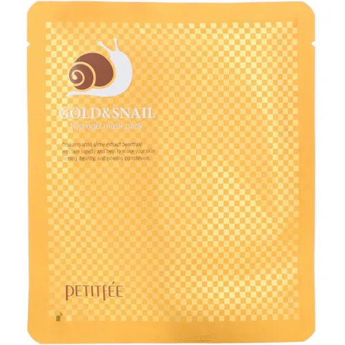 Гідрогелева маска для обличчя Petitfee Gold & Snail Hydrogel Mask Pack з золотом та муцином равлика, 30 г.