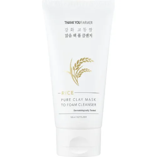 Пенка для умывания Thank You Farmer Rice Pure Clay Mask to Foam Cleanser с экстрактом риса, 150 мл.