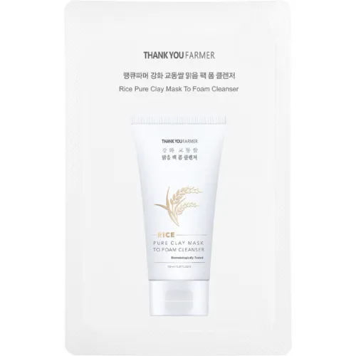 Пенка для умывания Thank You Farmer Rice Pure Clay Mask to Foam Cleanser, 150 мл. - вид 2