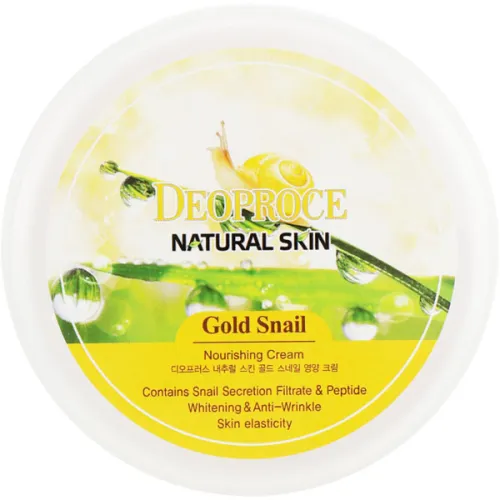 Питательный крем для лица Deoproce Natural Skin Gold Snail Nourishing Cream с экстрактом золота и муцином улитки, 100 г.