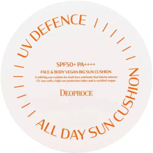 Сонцезахисний кушон для обличчя та тіла Deoproce UV Defence All Day Sun Cushion SPF50+ PA++++, 25 г.