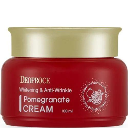 Крем для выравнивания тона лица Deoproce Whitening & Anti-Wrinkle Pomegranate Cream с экстрактом граната, 100 мл.