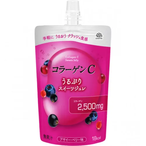 Питьевой коллаген Earth Collagen C Sweet Jelly с витамином C со вкусом лесных ягод, 120 г.