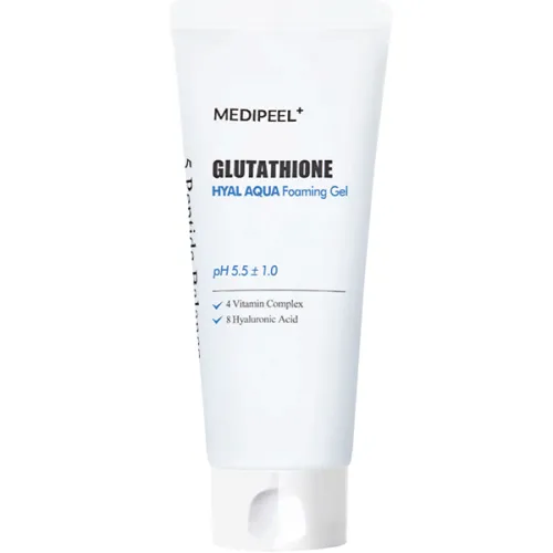 Увлажняющий гель-пенка для умывания Medi Peel Glutathione Hyal Aqua Foaming Gel Cleanser с глутатионом и витаминами, 150 мл.
