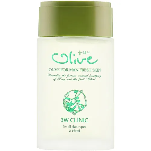 Чоловічий зволожуючий тонер для обличчя 3W Clinic Olive For Man Fresh Skin з екстрактом оливи, 150 мл.