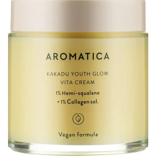 Ночной крем для лица Aromatica Kakadu Youth Glow Vita Cream с экстрактом сливы какаду, гемискваланом и коллагеном, 100 мл.