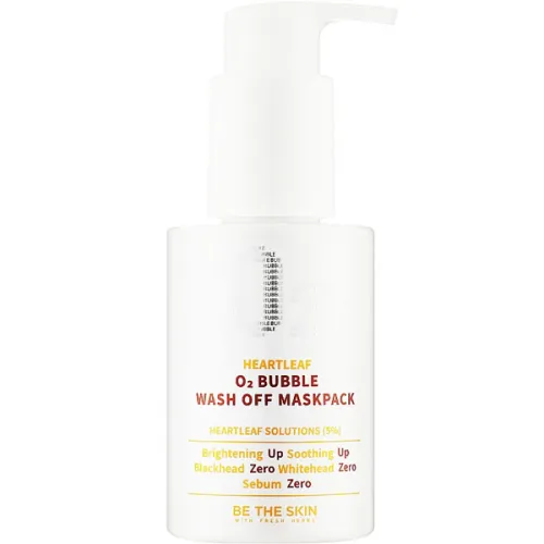 Пузырьковая маска для очищения пор Be The Skin Heartleaf O2 Bubble Wash Off Maskpack, 120 мл.