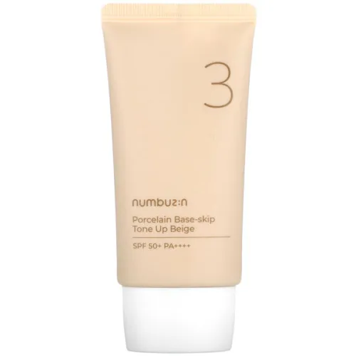Солнцезащитный тональный крем для лица 3в1 Numbuzin No.3 Porcelain Base-skip Tone Up Beige SPF50+ PA++++, 50 мл.