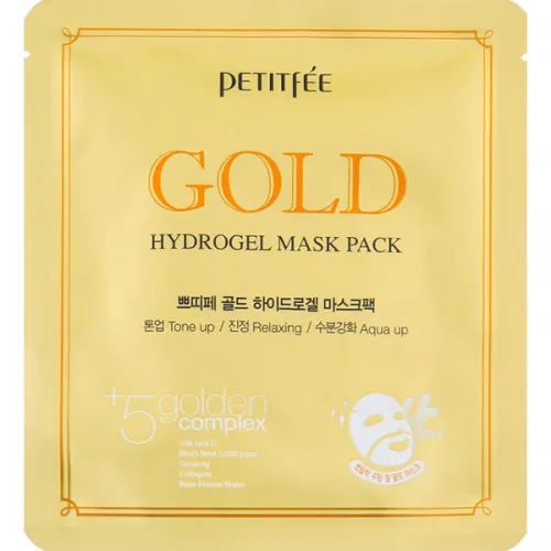 Гідрогелева маска для обличчя Petitfee Gold Hydrogel Mask Pack +5 Golden Complex з золотим комплексом +5, 32 г.