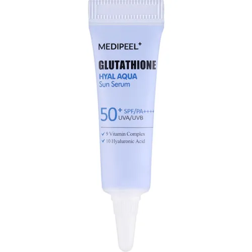 Увлажняющая солнцезащитная эмульсия для лица Medi Peel Glutathione Hyal Aqua Sun Serum SPF50+ PA++++ с глутатионом, 4 мл.