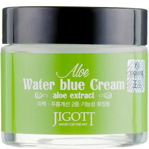 Насичений крем для обличчя Jigott Aloe Water Blue Cream з екстрактом алое вера, 70 мл.