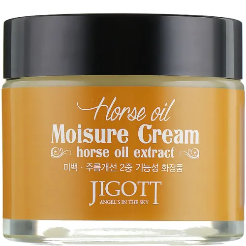 Насичений крем для обличчя Jigott Horse Oil Moisture Cream з кінським маслом, 70 мл.