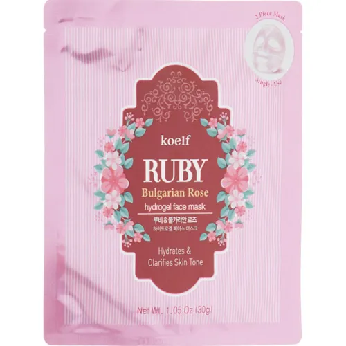 Гідрогелева маска для обличчя Koelf Ruby & Bulgarian Rose Hydro Gel Mask з рубіном, 30 г.